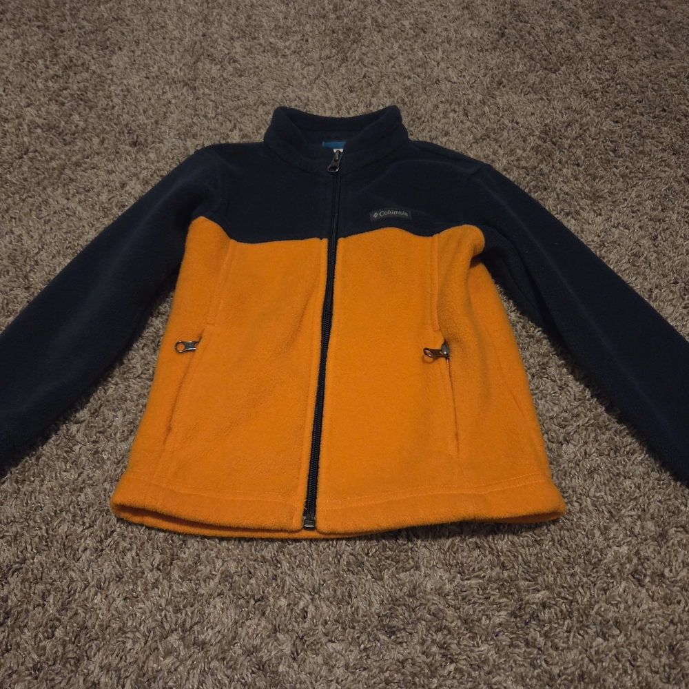 Columbia Navy and Orange Colorblock Fleece Jacket